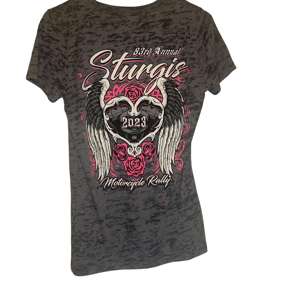 Next Level Women Large Sturgis Biker‎ Wings Short Sleeve Graphic Tees
